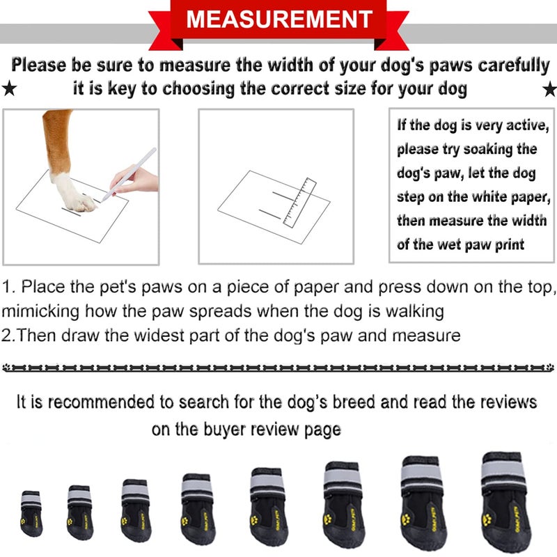 QUMY Dog Shoes for Large Dogs, Medium Dog Boots & Paw Protectors for Winter Snowy Day, Summer Hot Pavement, Water-Resistant in Rainy Weather, Outdoor Walking, Indoor Hardfloors Skid-Resistant Sole - Image 2